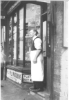 Arthur William Morris photo standing at door of his grocers shop Highgate Birmingham from cous...png
