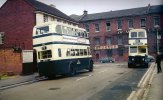 Two 28 route buses in Bordesley Park Road, Small Heath c.1970.jpg