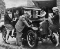 St Marys Row - Moseley - Meteor Garage - Bere Rogers and Henry Skinner in the driving seat of ...jpg