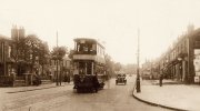 Tram 375 - Bristol Road at the junction with Dawlish Road - Selly Oak - 1920s.jpg