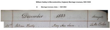 William Hadley marriage license inex entry 1833.jpg