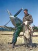 James Johnnie Johnson with Sally his dog and Spitfire in Normandy July 1944.jpg
