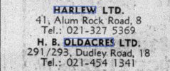 HB Oldacre Advert and Harlew - Birmingham Mail - Friday 19 November 1971.jpg