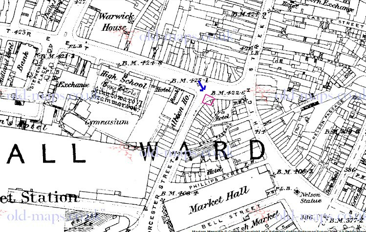 map_c_1890_showing_position_of_building_on_corner_of_worcester_st_in_c1865.jpg